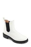 Journee Collection Lug Sole Chelsea Boot In White