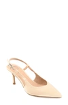 Journee Collection Knightly Pointed Toe Slingback Pump In Ivory