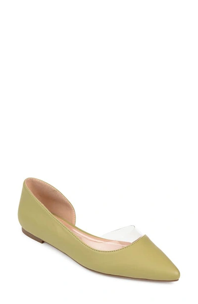 Journee Collection Mikki Womens Pointed Closed Toe Ballet Flats In Green