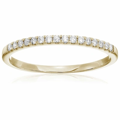 Vir Jewels 1/5 Cttw Pave Round Diamond Wedding Band For Women In 14k Yellow Gold Prong Set