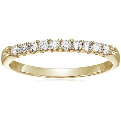 Vir Jewels 1/4 Cttw Round Diamond Wedding Band For Women In 14k Yellow Gold, 10 Stones Prong Set