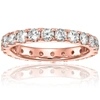 VIR JEWELS 2 CTTW DIAMOND ETERNITY RING FOR WOMEN, WEDDING BAND IN 14K ROSE GOLD PRONG SET