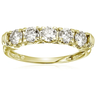 Vir Jewels 2 Cttw 5 Stone Diamond Ring 14k Yellow Gold Engagement Prong Set Round In Silver