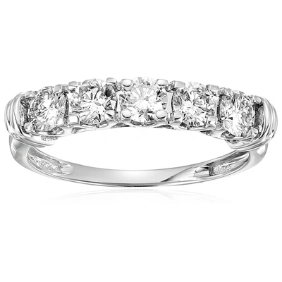 Vir Jewels 1 Cttw Certified I1-i2 5 Stone Diamond Ring 14k White Gold Engagement In Silver