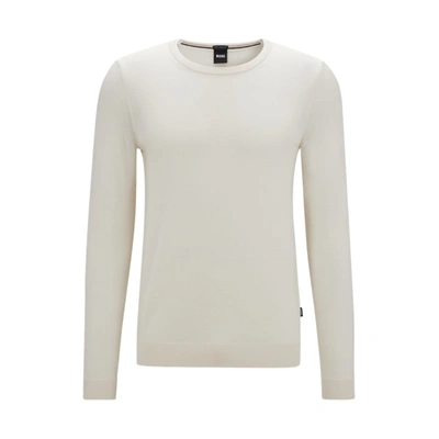 Hugo Boss Leno-p Solid Slim Fit Wool Sweater In Almond Milk