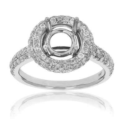 Vir Jewels 0.90 Cttw Diamond Semi Mount Engagement Ring 14k White Gold Wedding In Silver