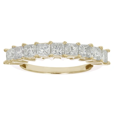 Vir Jewels 1 Cttw Princess Cut Diamond Wedding Band 14k Yellow Gold Prong Set In Silver