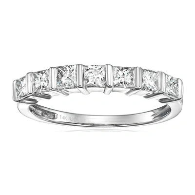 Vir Jewels 1 Cttw Princess Cut Diamond Wedding Band For Women In 14k White Gold Channel Set Ring, Size 5-9 In Silver
