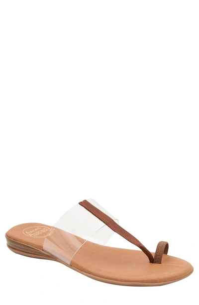 ANDRE ASSOUS NAILAH CLEAR / CUERO FEATHERWEIGHT SANDAL