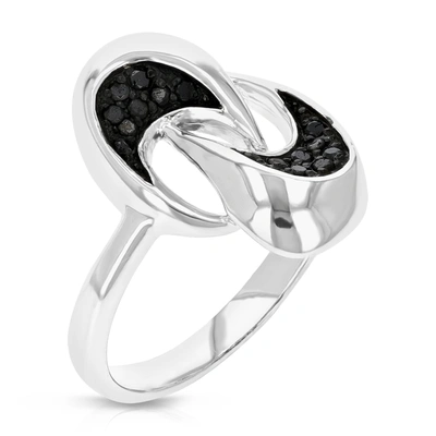 Vir Jewels Sterling Silver Black Diamond Ring (0.15 Cttw)