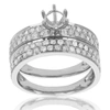 Vir Jewels 3/4 Cttw Diamond Semi Mount Bridal Set 14k White Gold Engagement Wedding In Silver