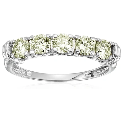 Vir Jewels 1 Cttw 5 Stone Diamond Wedding Engagement Ring 14k White Gold Light Yellow In Green