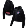 PRO STANDARD PRO STANDARD BLACK CHICAGO CUBS CLASSIC VELOUR FULL-ZIP HOODIE TRACK JACKET