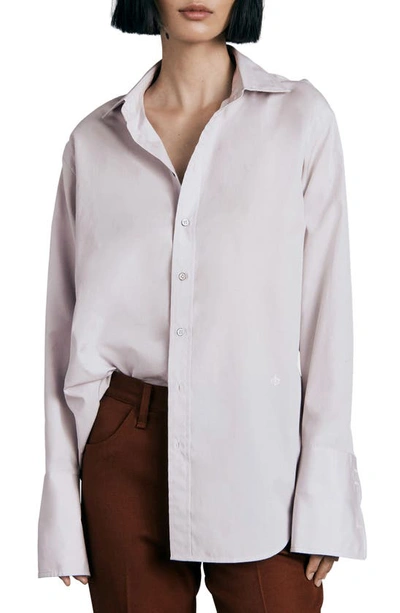 Rag & Bone Diana Button-front Wide Cuff Shirt In Lavender