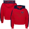 Outerstuff Girls Youth Red Washington Capitals Record Setter Pullover Hoodie In Red