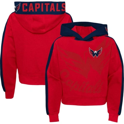 OUTERSTUFF GIRLS YOUTH RED WASHINGTON CAPITALS RECORD SETTER PULLOVER HOODIE