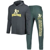 Concepts Sport Men's  Green, Charcoal Oakland Athletics Meter Hoodie And Joggers Set In Green