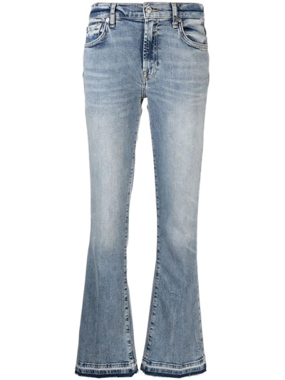 7 For All Mankind Low-rise Flared Jeans In Blue