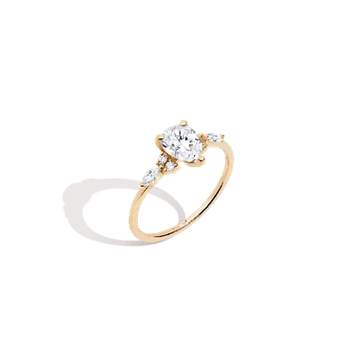 Aurate New York Pear Cut Floral Diamond Ring (natural Diamond) In White