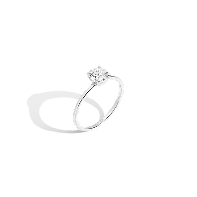 Aurate New York Pavé Round Solitaire Diamond Ring (natural Diamond) In White