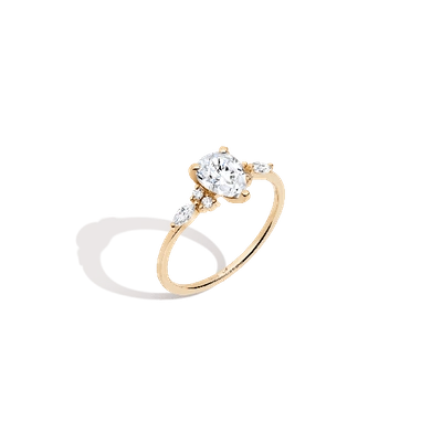 Aurate New York Pear Cut Floral Diamond Ring In Rose