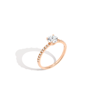 Aurate New York Pavé Round Solitaire Diamond Ring In Rose