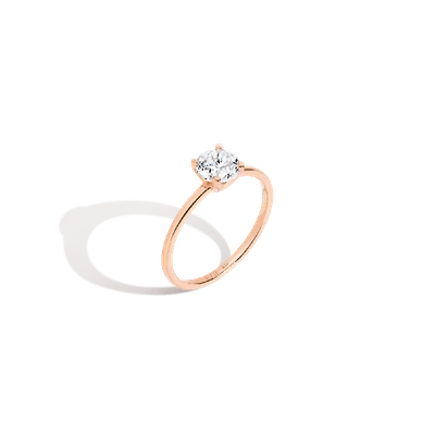 Aurate New York Round Solitaire Diamond Ring In Rose