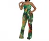 5besties Tropical Glow Jumpsuit In Green/orange/red
