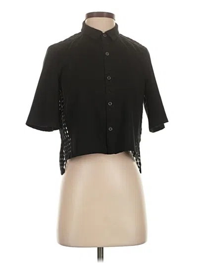 Pre-owned 5cm Short Sleeve Blouse In Black