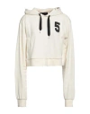 5preview Woman Sweatshirt Cream Size L Cotton, Polyester In White