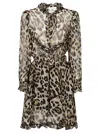 5*progress 5progress Printed Silk Blend Shirt Dress In Brown
