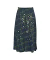 5*progress Check Pattern Midi Skirt With Metallic Embellishments In Multi