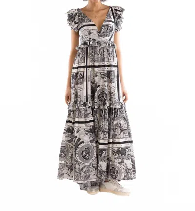 5*progress Eden Farm Dress In White/black In Multi