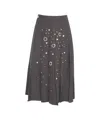 5*progress Midi Pleated Skirt With Decorative Details In Gray