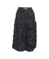 5*progress Midi Skirt With Floral Applications And Elastic Waist In Black