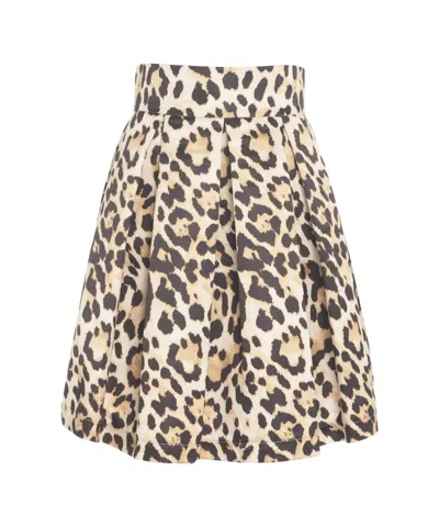 5*progress Pleated Skirt With Polka Dots In Brown