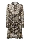 5*progress 5progress Printed Silk Blend Shirt Dress In Marrón