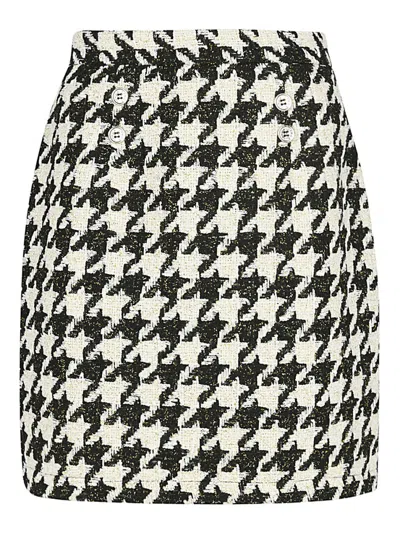 5*progress Houndstooth Mini Skirt In White