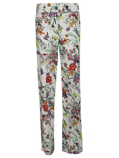 5*PROGRESS WHITE PRINTED COTTON TROUSERS