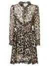 5*progress 5progress Printed Silk Blend Shirt Dress In Brown