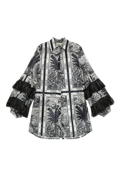 5*progress Women's Eden Shirt Dress In White/black