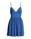 5rue Woman Mini Dress Blue Size M Polyester, Lycra In Blue