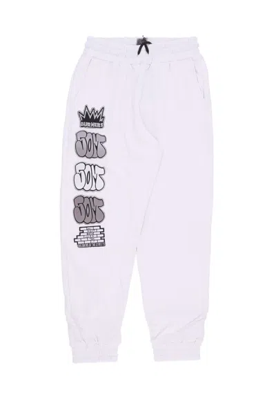 5tate Of Mind Lightweight Tracksuit Pants For Men Graffiti Patch Joggers White