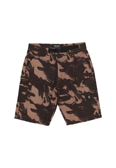 5tate Of Mind Men's Hidden Cargo Shorts Brown/camo