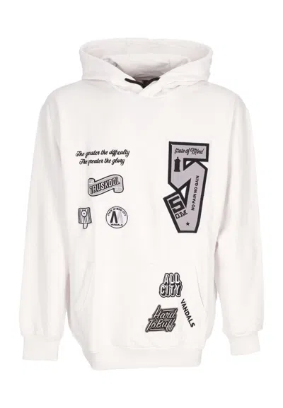 5tate Of Mind Men's Lightweight Hoodie Graffiti Patch Hoodie White
