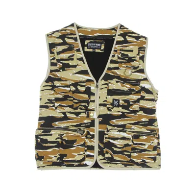 5tate Of Mind Retrofuture Men's Sleeveless Vest Jacket In Camouflage