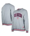 5th & Ocean By New Era Men's Gray Usmnt Throwback Fleece Crewneck Pullover Sweatshirt In Gray