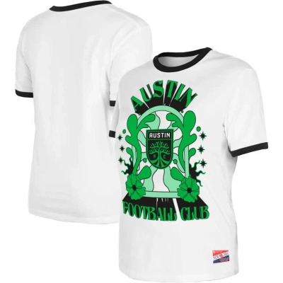 5th And Ocean By New Era 5th & Ocean By New Era White Austin Fc Throwback Ringer T-shirt
