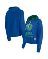5th & Ocean By New Era Women's Blue Seattle Sounders Fc Throwback Pullover Hoodie In Blue