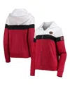 5th & Ocean Women's White Atlanta United Fc Fleece Colorblock Full-zip Hoodie Jacket In White
